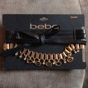 ⚜️BeBe Black Bow Choker Statement Necklace! NWT!
